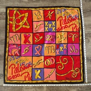 Vintage Paloma Picasso Satin Zodiac Scarf